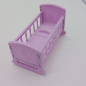 Purple 5 In Dollhouse Toy Crib for Kids